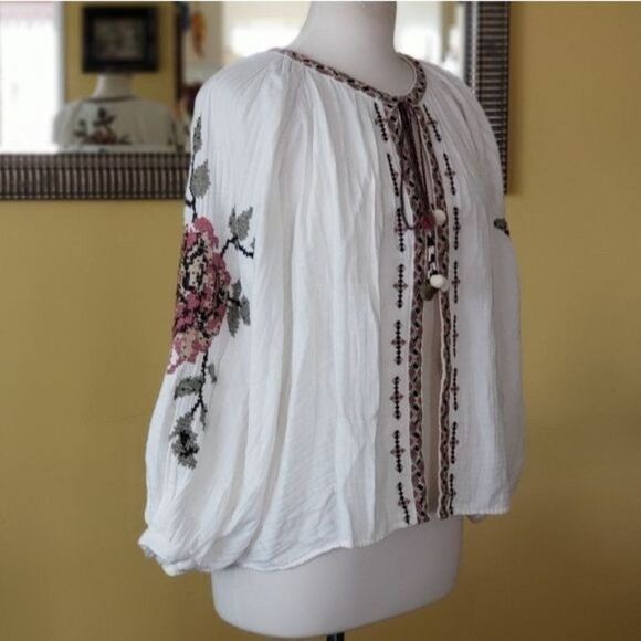 NWT ZARA Beaded Embroidered Tie Front Top/Jacket - Picture 13 of 15